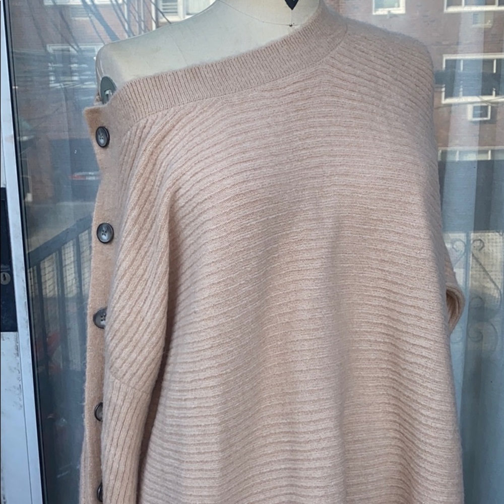 Rachel Roy Button-Sleeve Sweater